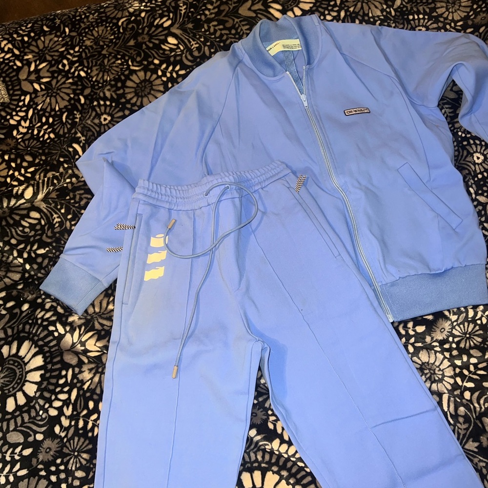 Baby Blue Off-White track suit